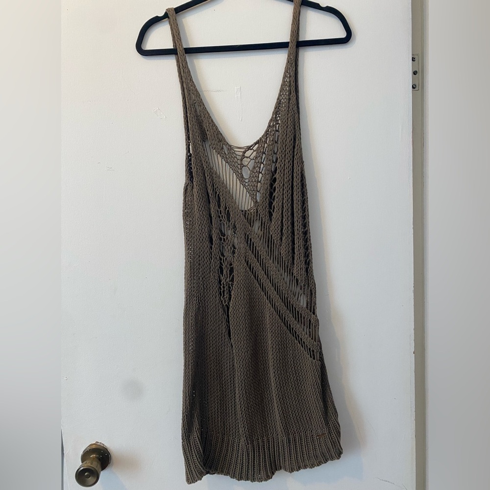 Diesel Olive Crochet Knit Dress